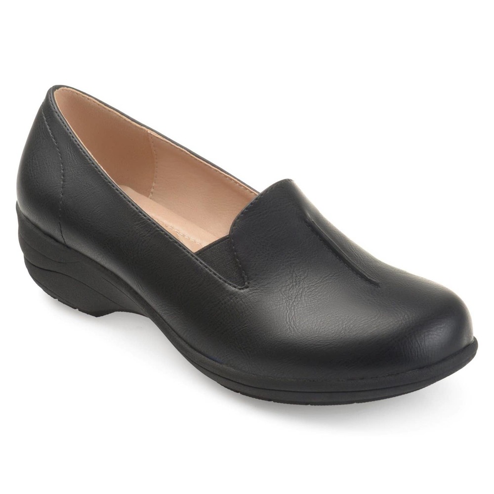 NWT Journee Collection Ellery Matte Black Flats Loafer Comfort Shoes Size 8.5